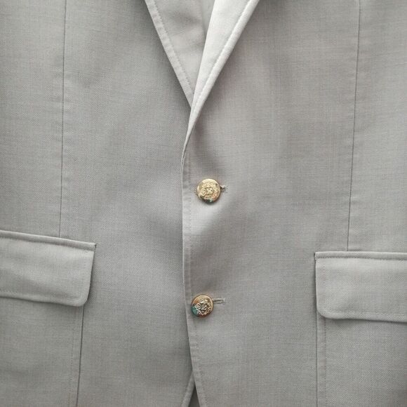 John Alexander Beige Convertible Collar 5 pocket 2-Button Suit Jacket - Picture 3 of 12